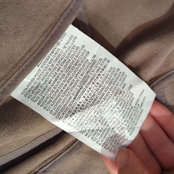 Zara Faux Suede Leather Jacket Lightweight Biker Moto Cowl Neck, Size XS - Picture 7 of 7